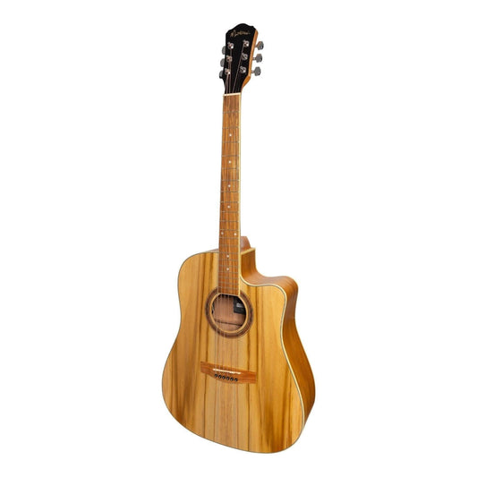 Martinez '41 Series' Dreadnought Cutaway Acoustic-Electric Guitar (Jati-Teakwood) - GIG Guitars