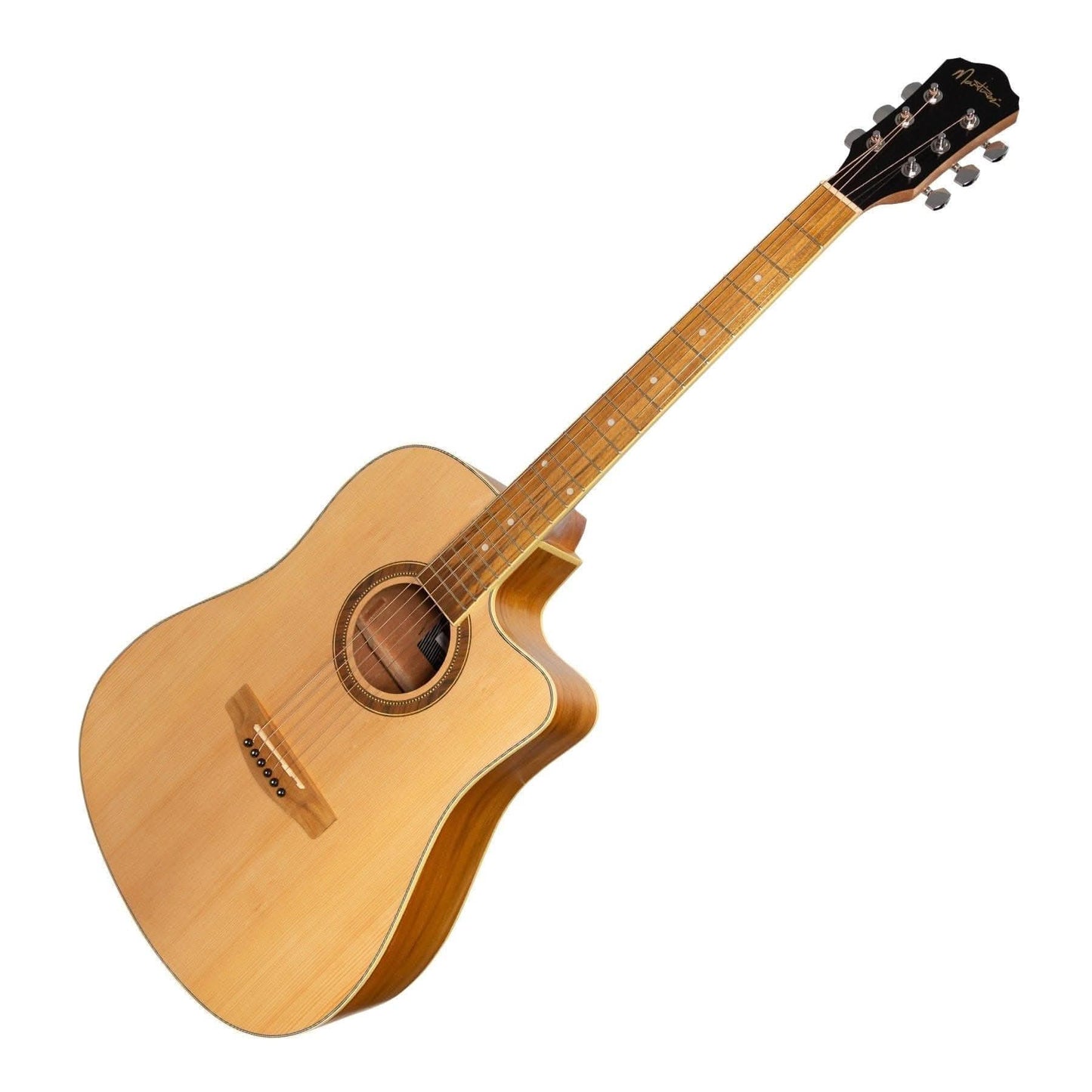 Martinez '41 Series' Dreadnought Cutaway Acoustic-Electric Guitar (Spruce/Jati-Teakwood) - GIG Guitars