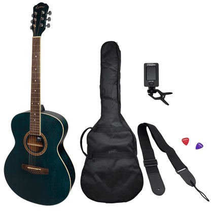 Martinez '41 Series' Folk Size Acoustic Guitar Pack (Blue) - GIG Guitars