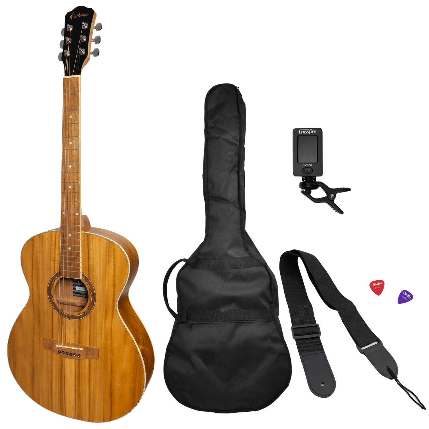 Martinez '41 Series' Folk Size Acoustic Guitar Pack (Jati-Teakwood) - GIG Guitars