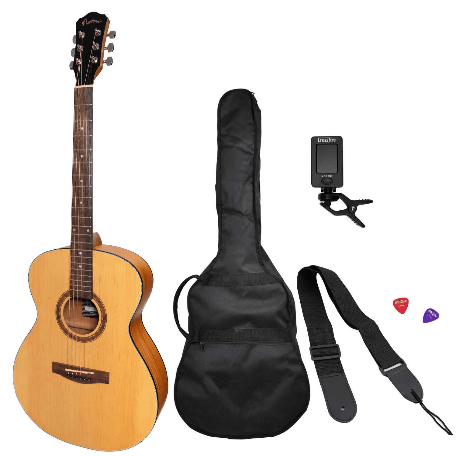 Martinez '41 Series' Folk Size Acoustic Guitar Pack (Spruce/Mahogany) - GIG Guitars