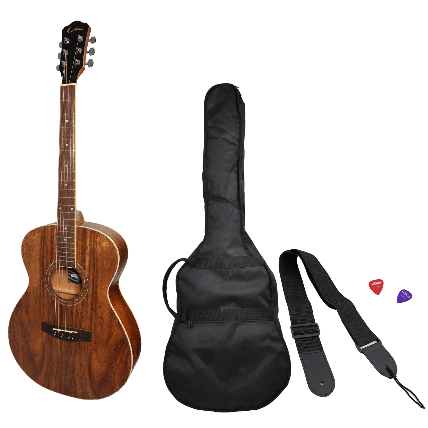 Martinez '41 Series' Folk Size Acoustic Guitar Pack with Built-in Tuner (Rosewood) - GIG Guitars