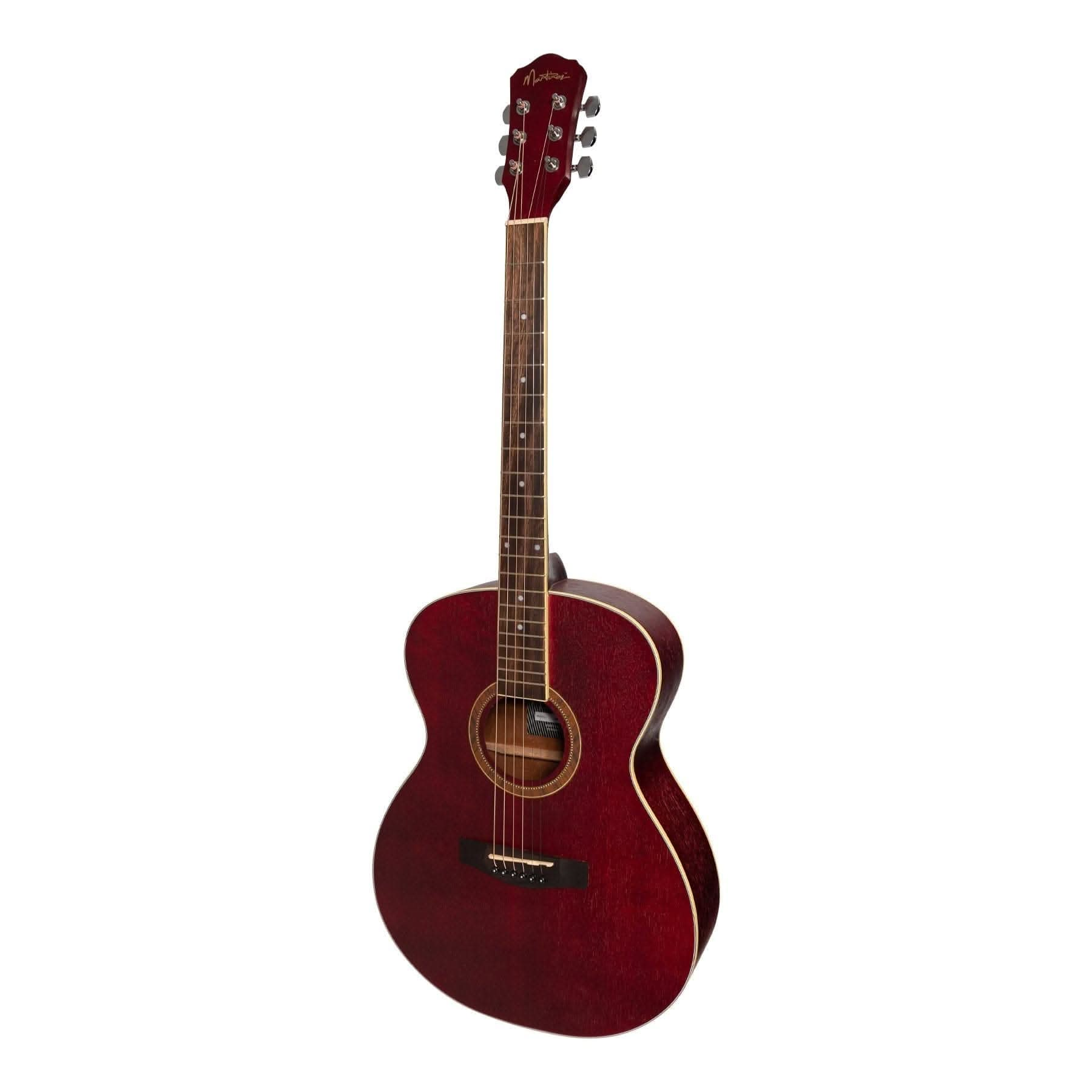 Martinez '41 Series' Folk Size Acoustic Guitar (Red) - GIG Guitars