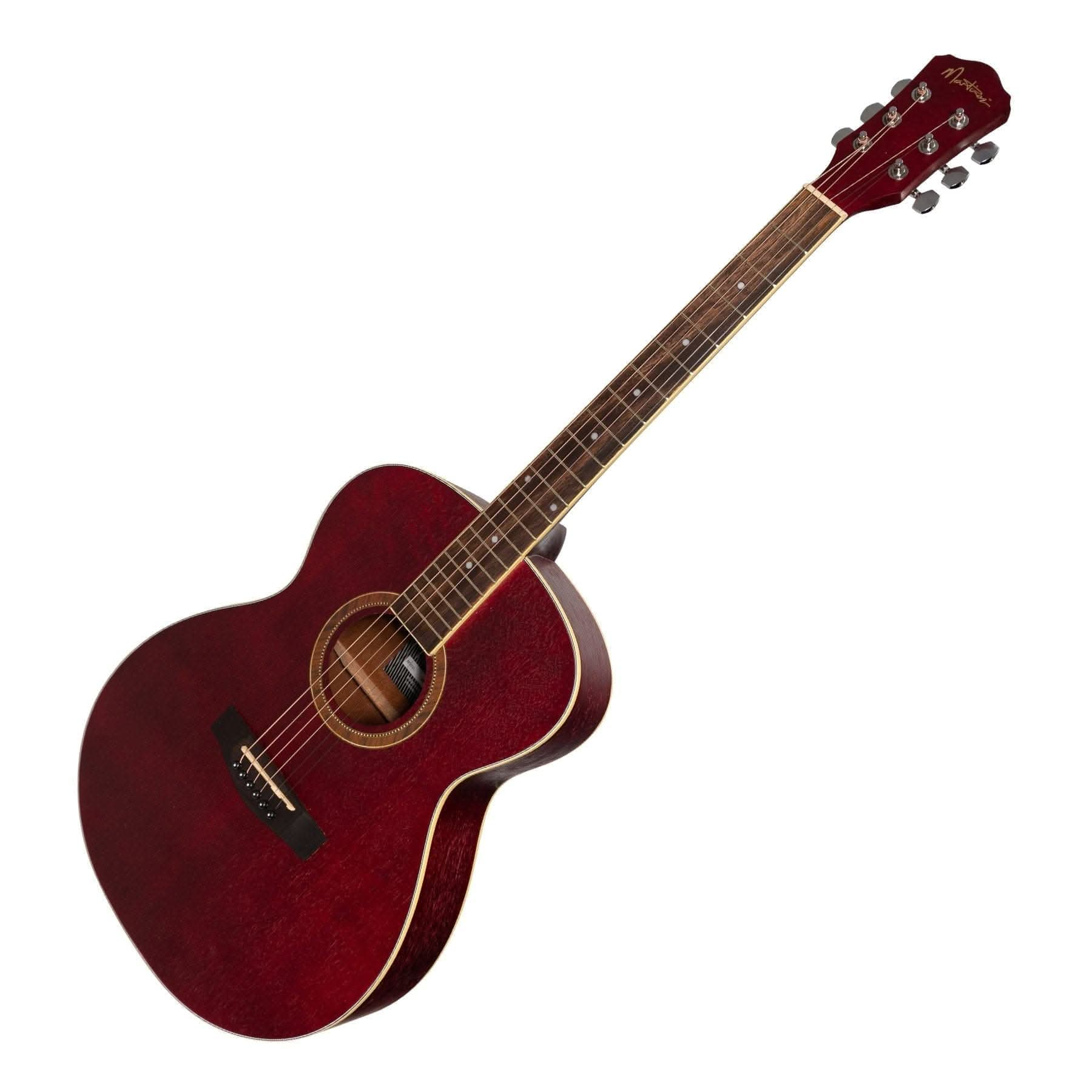 Martinez '41 Series' Folk Size Acoustic Guitar (Red) - GIG Guitars