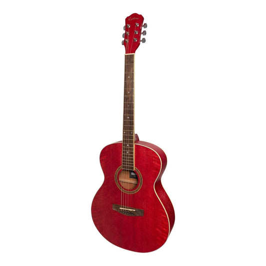 Martinez '41 Series' Folk Size Acoustic Guitar (Strawberry Pink) - GIG Guitars