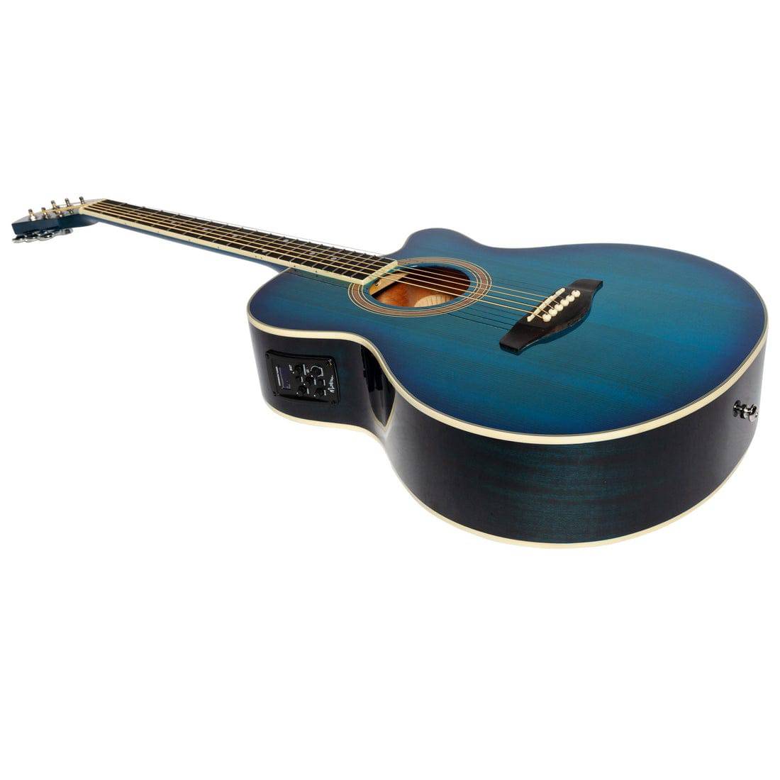 Martinez '41 Series' Folk Size Cutaway Acoustic-Electric Guitar Blue Burst