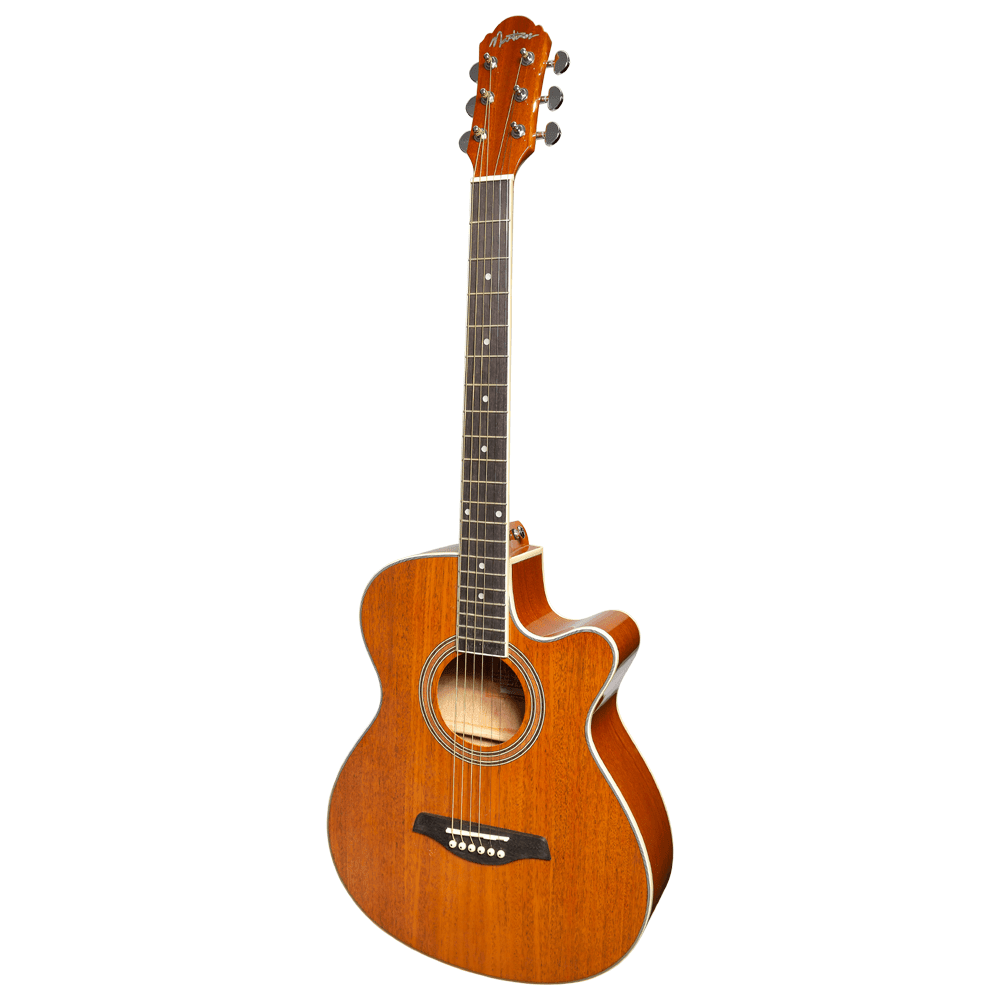 Martinez '41 Series' Folk Size Cutaway Acoustic-Electric Guitar (Gloss Mahogany) - GIG Guitars