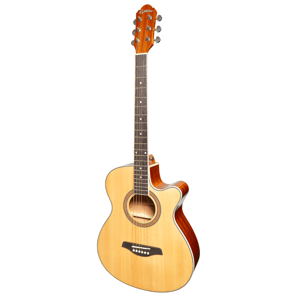 Martinez '41 Series' Folk Size Cutaway Acoustic-Electric Guitar (Natural Gloss) - GIG Guitars