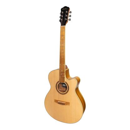 Martinez '41 Series' Folk Size Cutaway Acoustic-Electric Guitar Pack (Spruce/Jati-Teakwood) - GIG Guitars