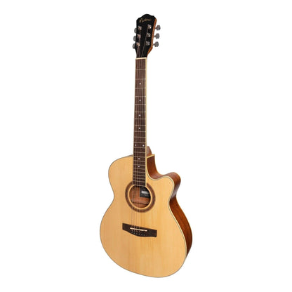 Martinez '41 Series' Folk Size Cutaway Acoustic-Electric Guitar Pack (Spruce/Rosewood) - GIG Guitars