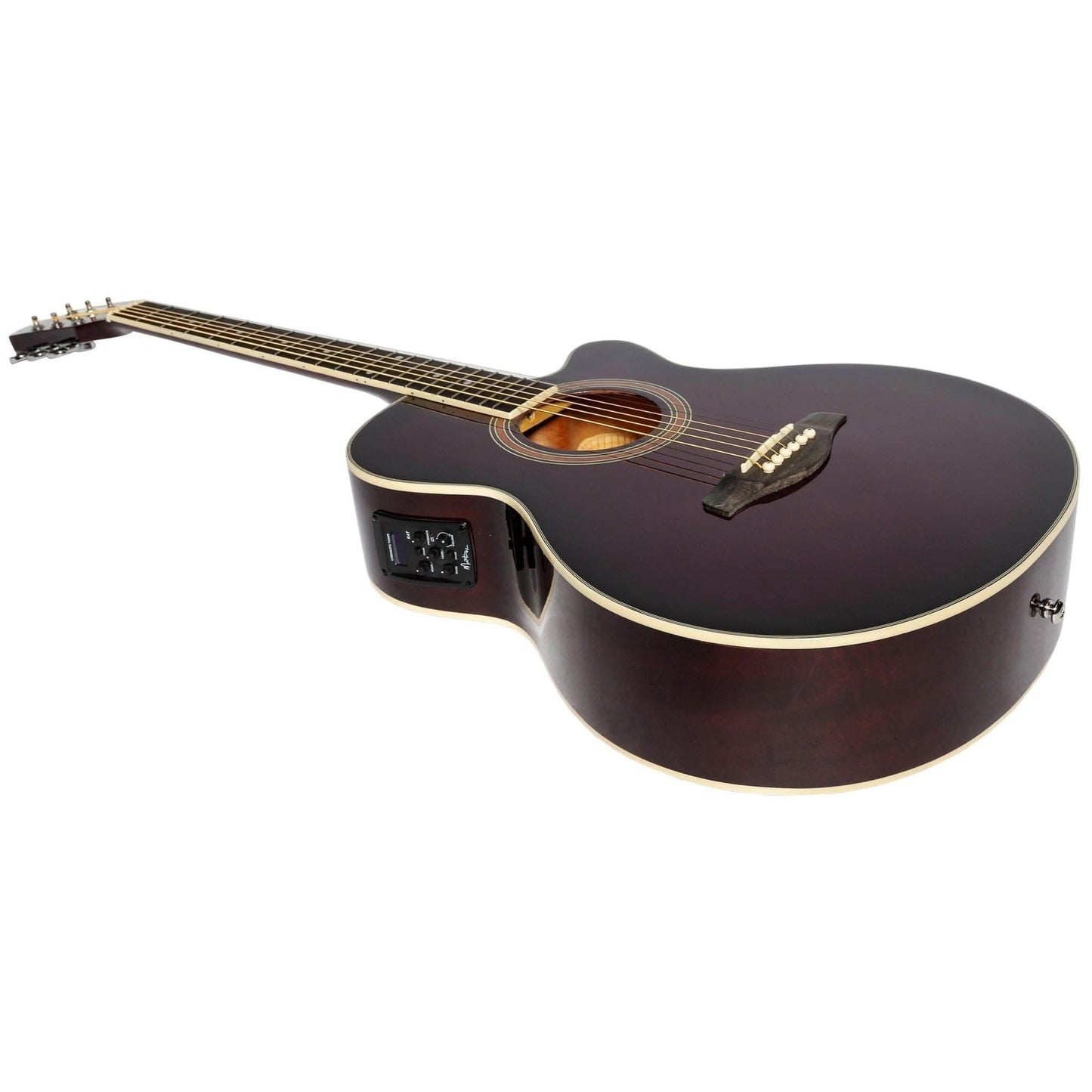 Martinez '41 Series' Folk Size Cutaway Acoustic-Electric Guitar (Purple Burst) - GIG Guitars