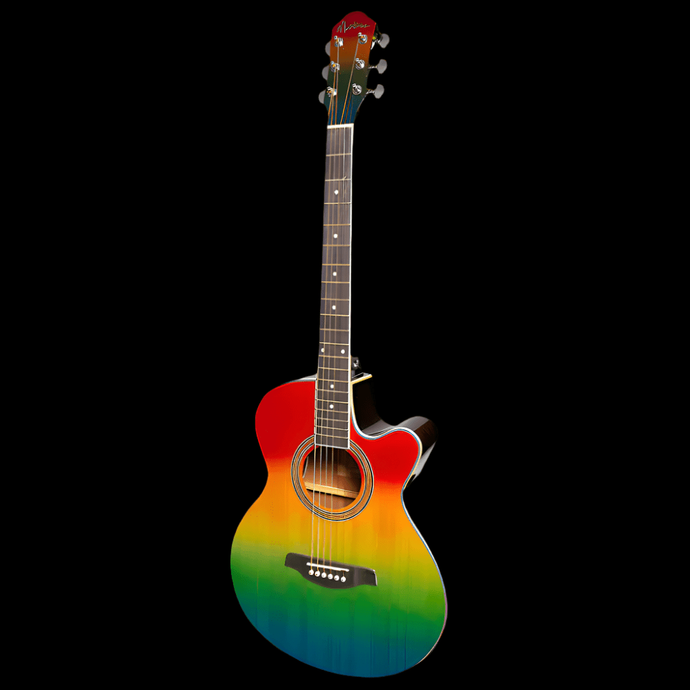 Martinez '41 Series' Folk Size Cutaway Acoustic-Electric Guitar (Rainbow Burst) - GIG Guitars