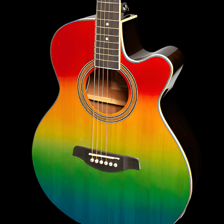 Martinez '41 Series' Folk Size Cutaway Acoustic-Electric Guitar (Rainbow Burst) - GIG Guitars