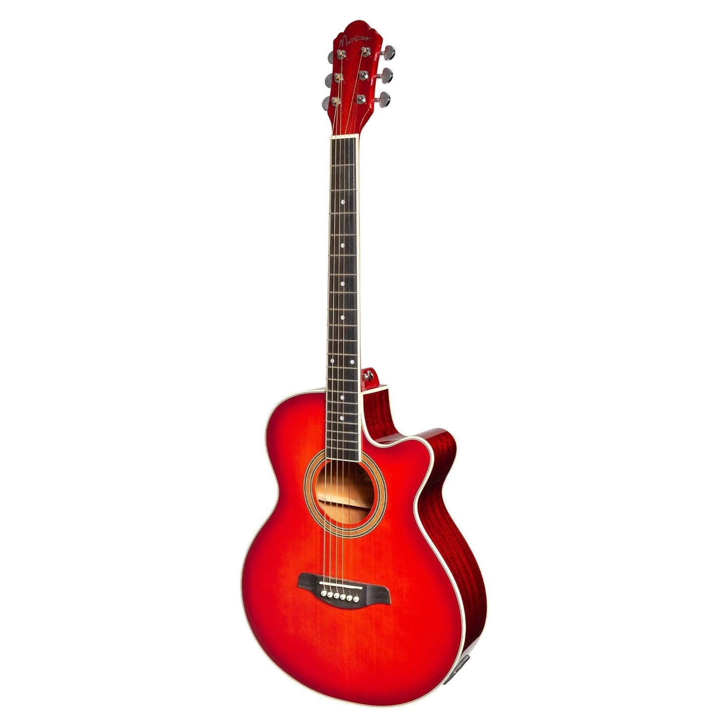 Martinez '41 Series' Folk Size Cutaway Acoustic-Electric Guitar (Red Sunburst) - GIG Guitars