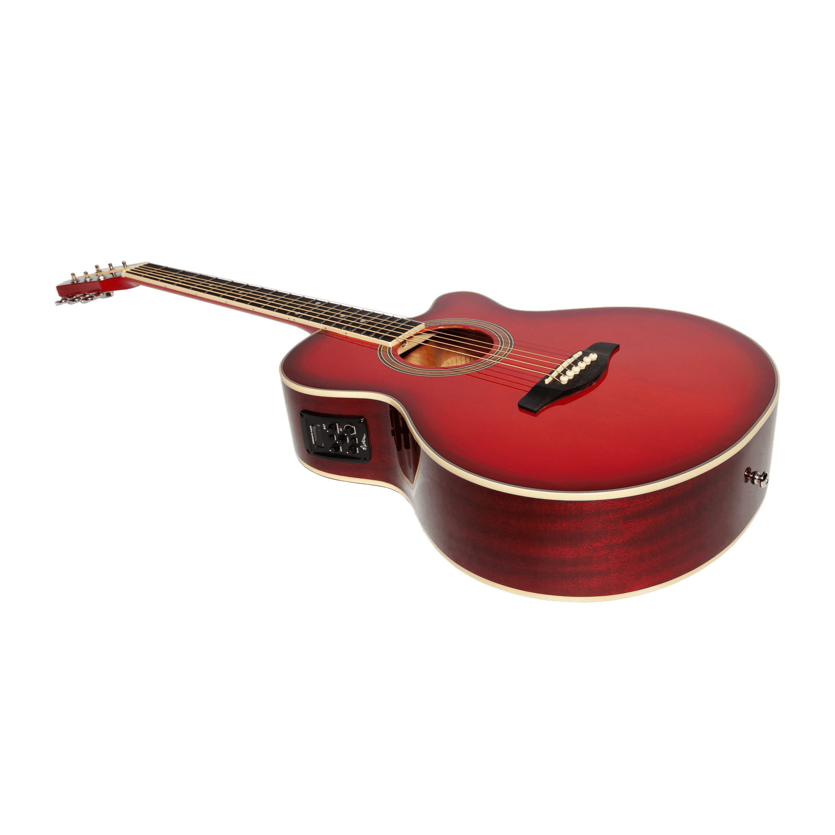 Martinez '41 Series' Folk Size Cutaway Acoustic-Electric Guitar (Red Sunburst) - GIG Guitars