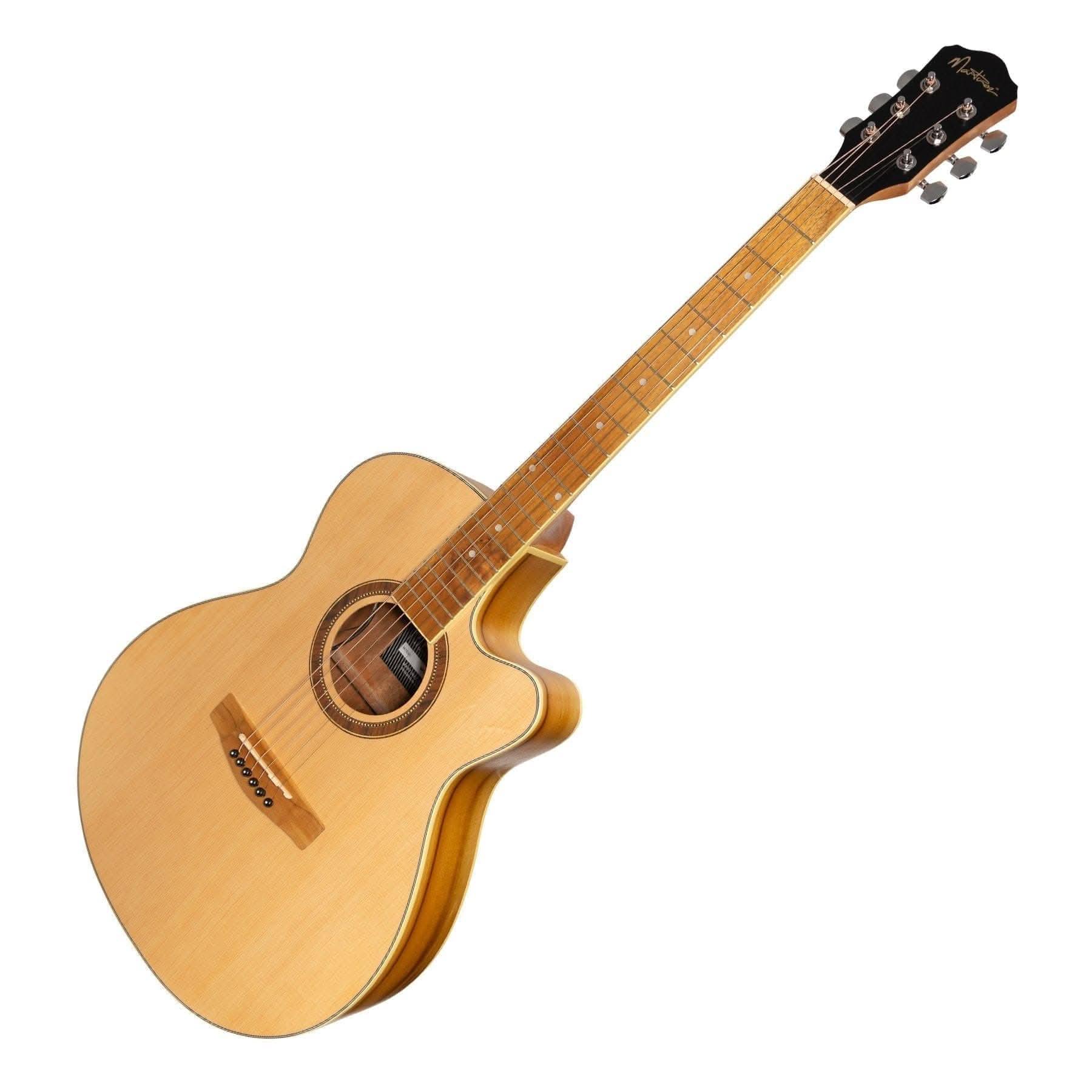 Martinez '41 Series' Folk Size Cutaway Acoustic-Electric Guitar (Spruce/Jati-Teakwood) - GIG Guitars