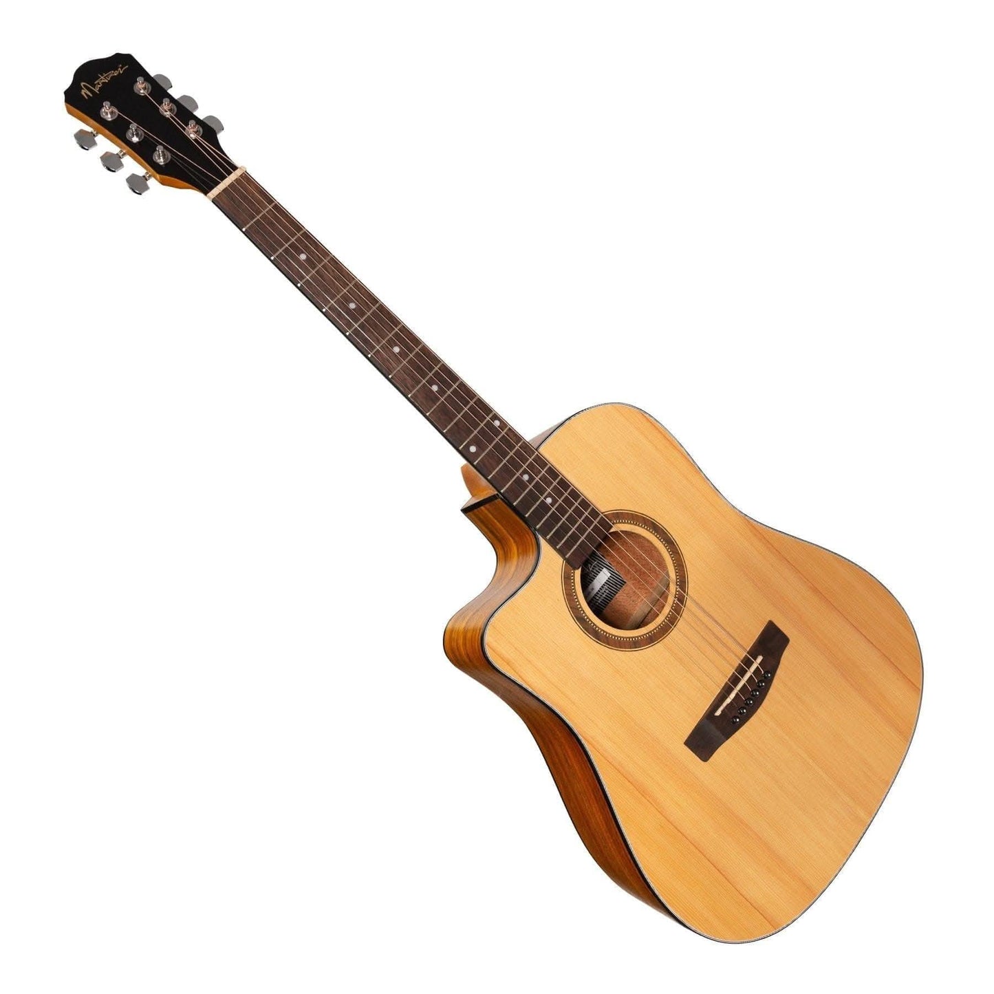 Martinez '41 Series' Left Handed Dreadnought Cutaway Acoustic-Electric Guitar (Spruce/Koa) - GIG Guitars