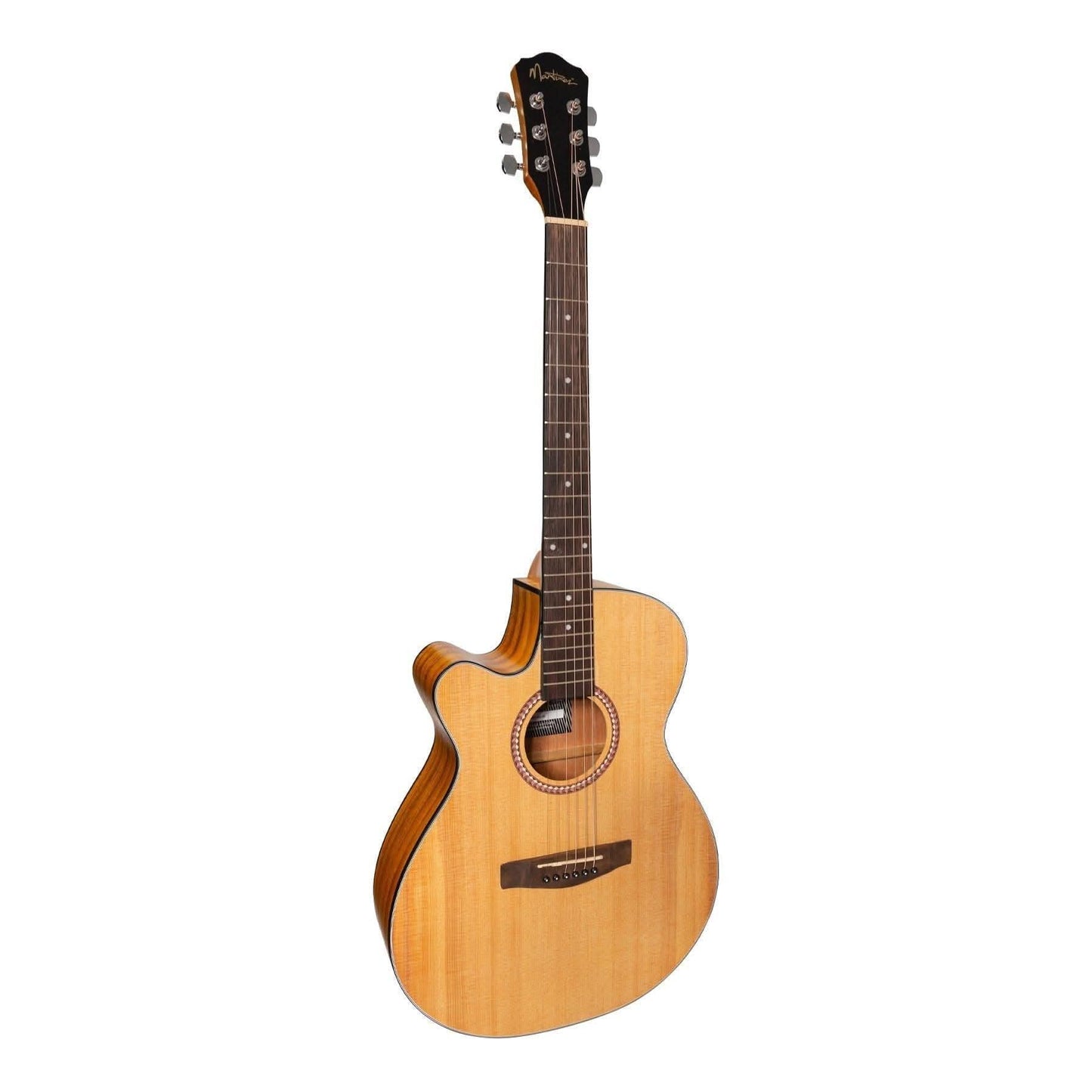 Martinez '41 Series' Left Handed Folk Size Cutaway Acoustic-Electric Guitar (Spruce/Koa) - GIG Guitars