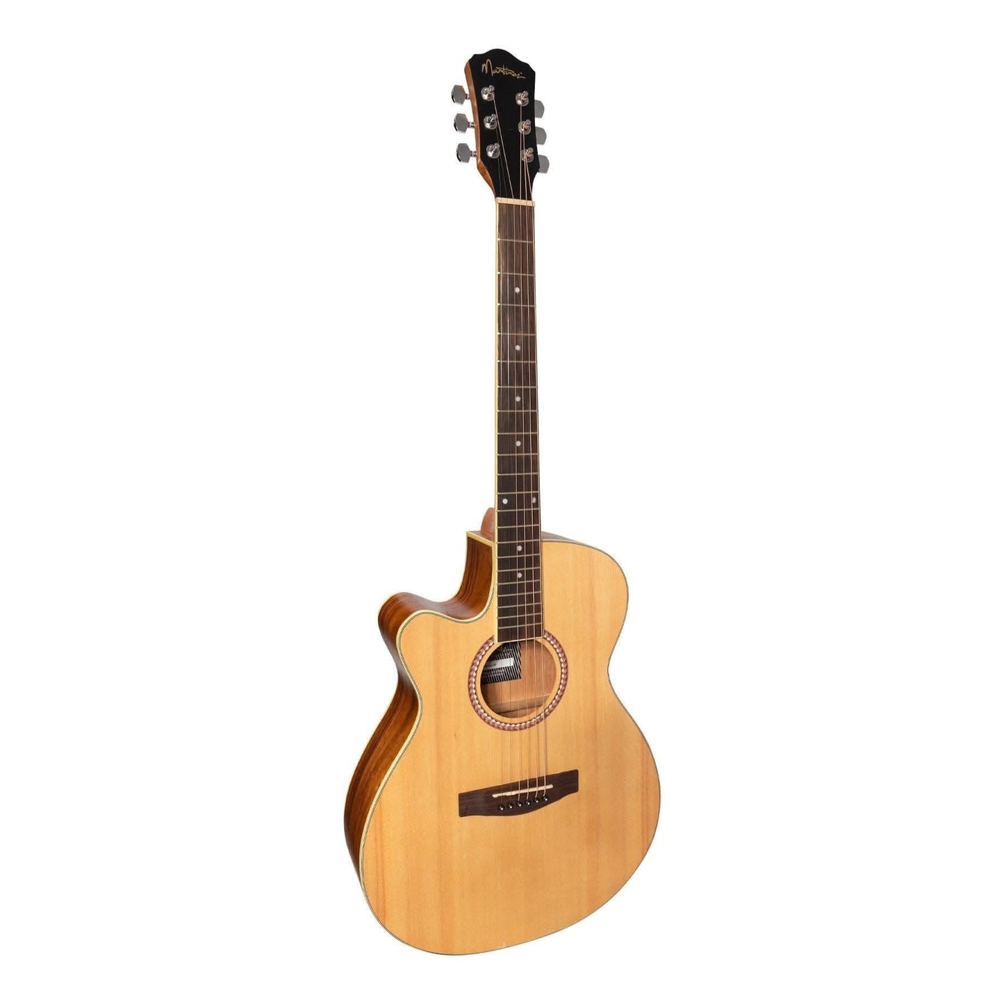 Martinez '41 Series' Left Handed Folk Size Cutaway Acoustic-Electric Guitar (Spruce/Rosewood) - GIG Guitars