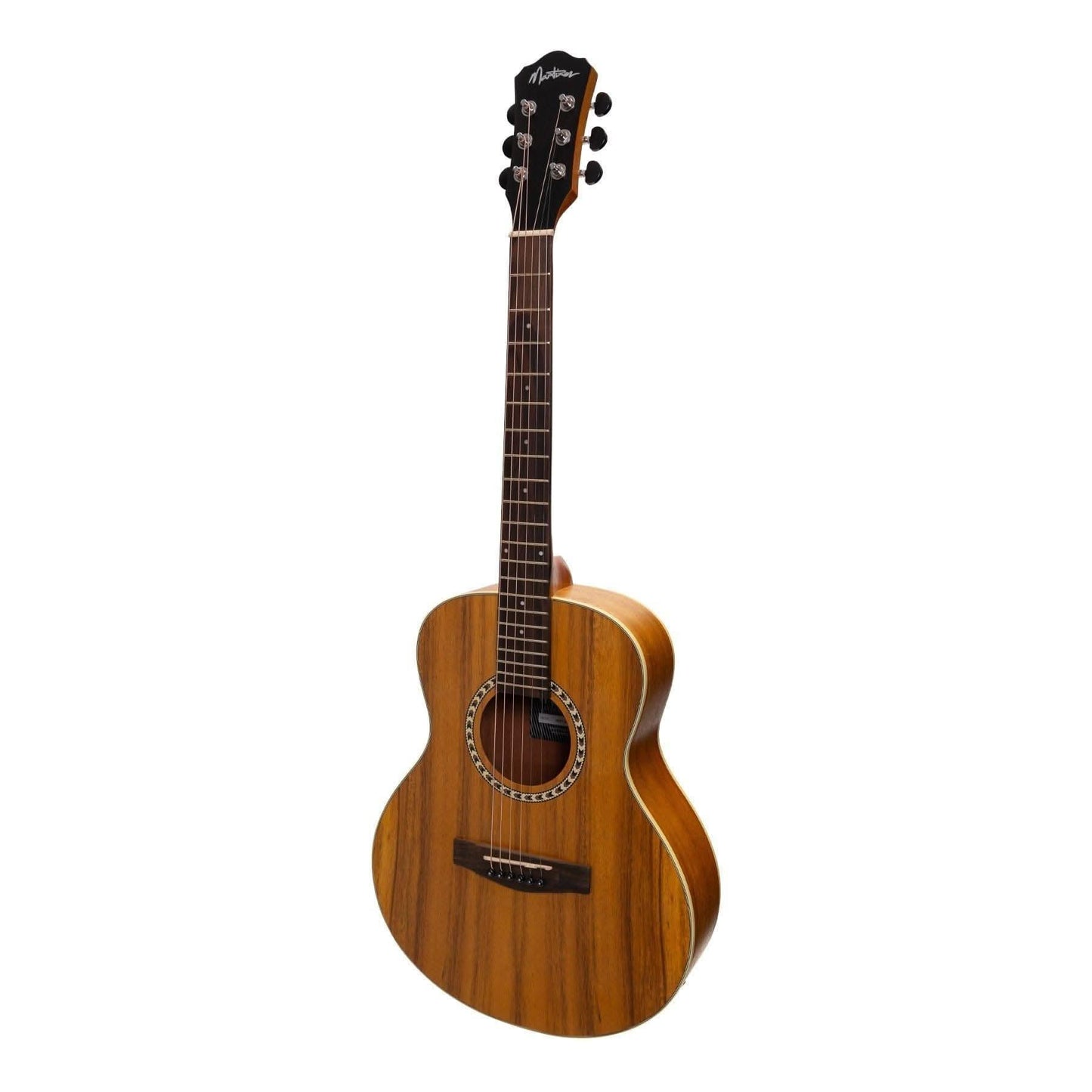 Martinez Acoustic-Electric Short Scale Guitar with Built-In Tuner (Koa) - GIG Guitars