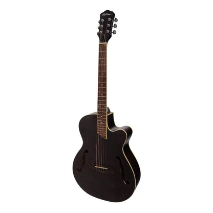 Martinez Jazz Hybrid Acoustic-Electric Small Body Cutaway Guitar (Black) - GIG Guitars