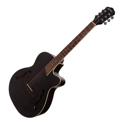 Martinez Jazz Hybrid Acoustic-Electric Small Body Cutaway Guitar (Black) - GIG Guitars