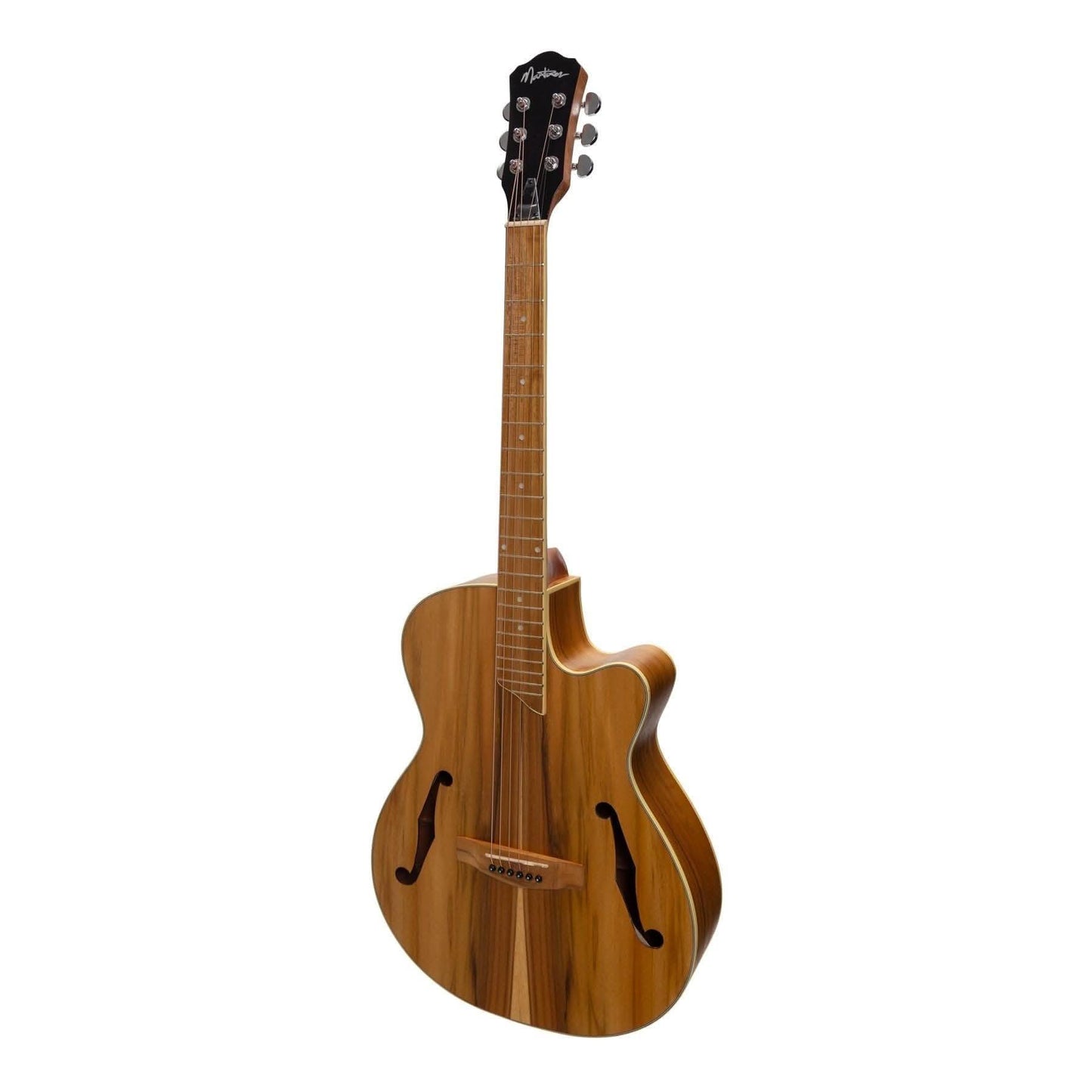 Martinez Jazz Hybrid Acoustic-Electric Small Body Cutaway Guitar (Jati-Teakood) - GIG Guitars