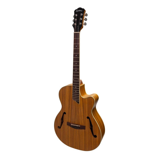 Martinez Jazz Hybrid Acoustic-Electric Small Body Cutaway Guitar (Koa) - GIG Guitars