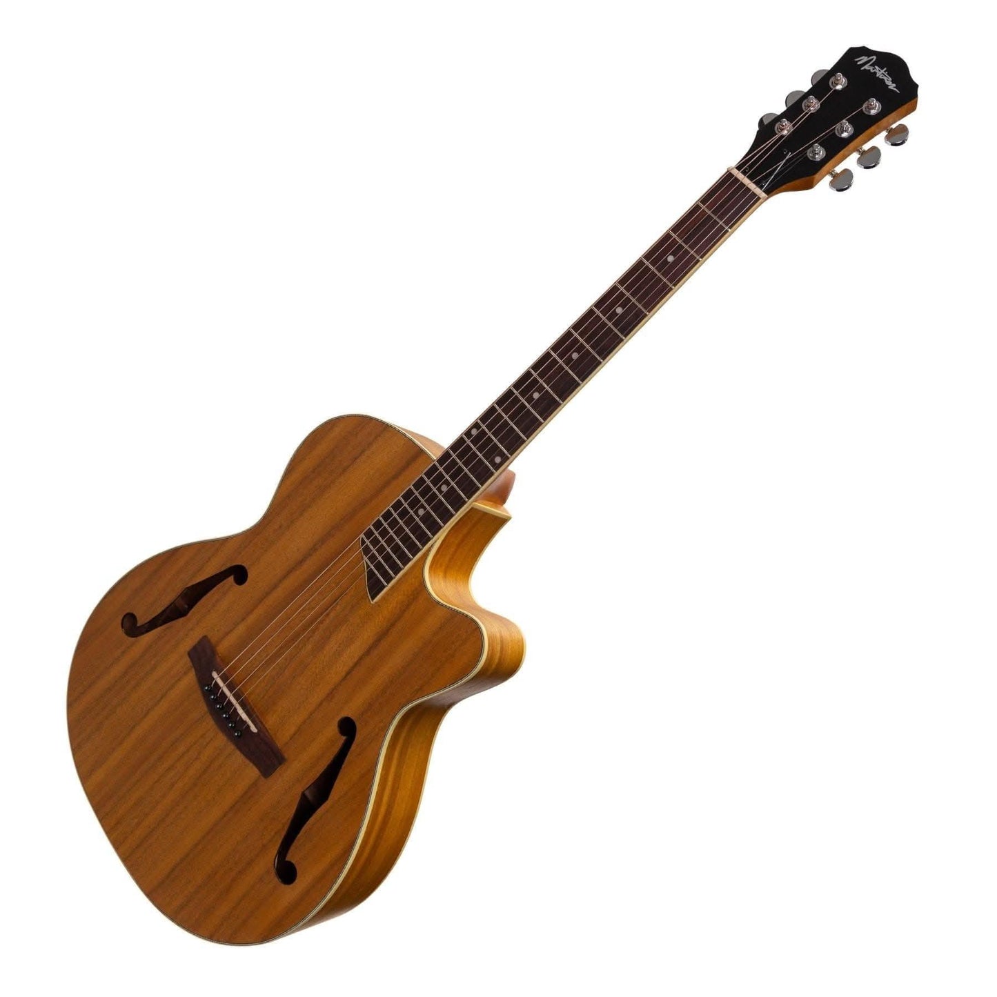 Martinez Jazz Hybrid Acoustic-Electric Small Body Cutaway Guitar (Koa) - GIG Guitars