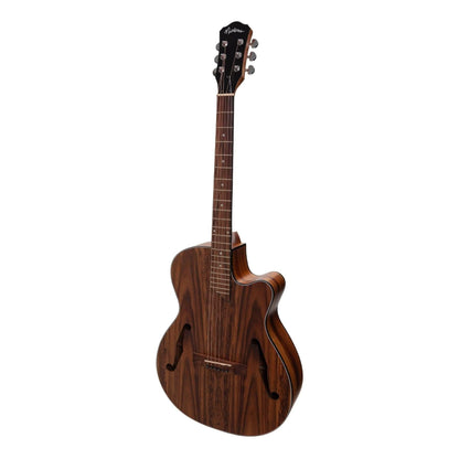 Martinez Jazz Hybrid Acoustic-Electric Small Body Cutaway Guitar (Rosewood) - GIG Guitars