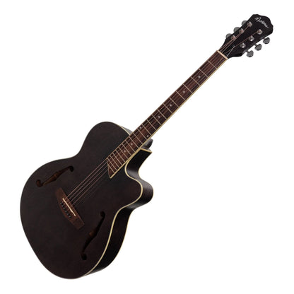 Martinez Jazz Hybrid Acoustic Small Body Cutaway Guitar (Black) - GIG Guitars