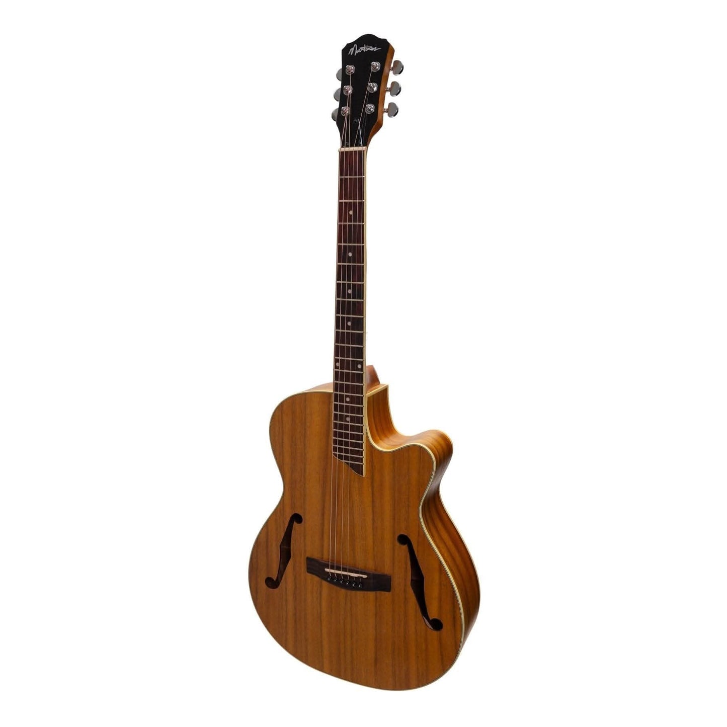 Martinez Jazz Hybrid Acoustic Small Body Cutaway Guitar (Koa) - GIG Guitars