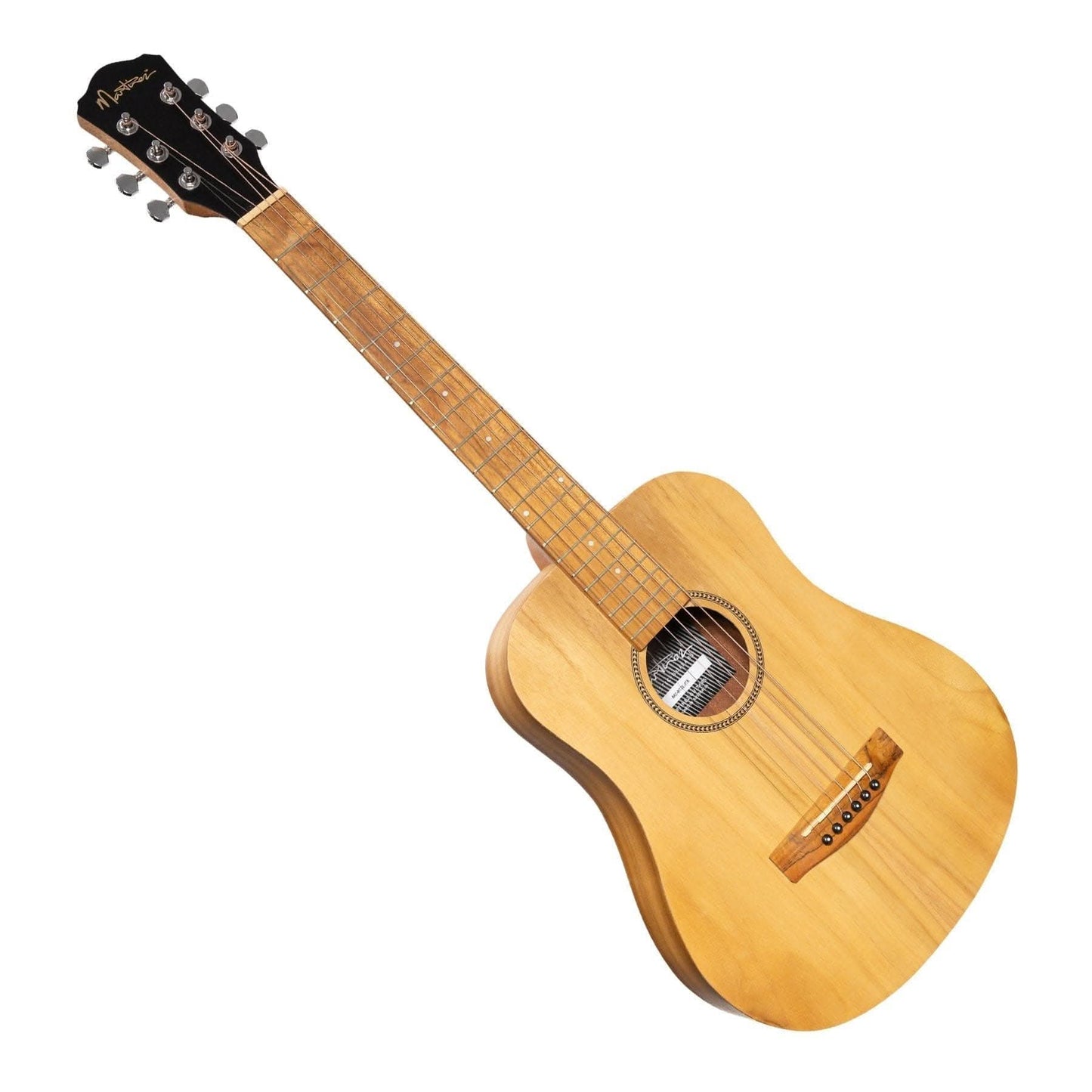 Martinez Left Handed Acoustic Babe Traveller Guitar (Jati-Teakwood) - GIG Guitars