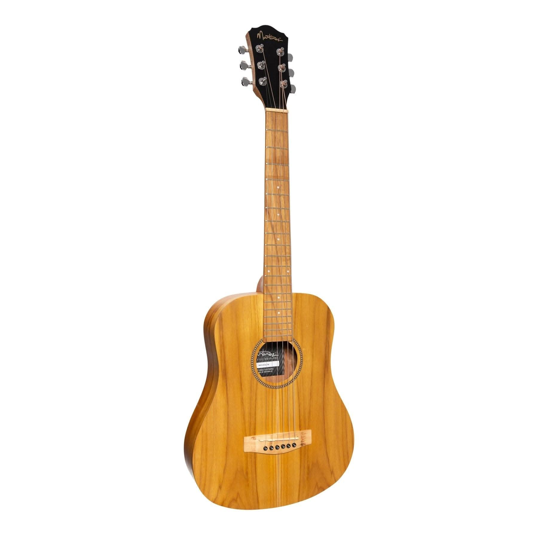 Martinez Left Handed Acoustic-Electric Babe Traveller Guitar (Jati-Teakwood) - GIG Guitars