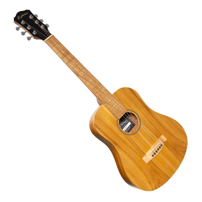 Martinez Left Handed Acoustic-Electric Babe Traveller Guitar (Jati-Teakwood) - GIG Guitars