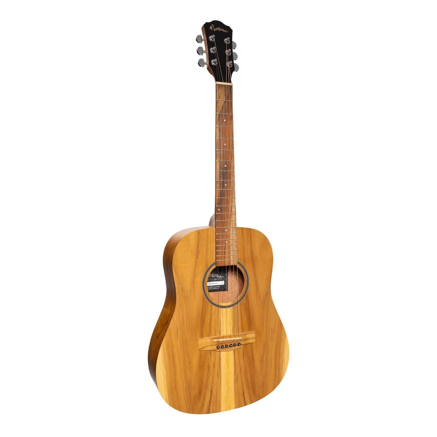 Martinez Left Handed Acoustic-Electric Middy Traveller Guitar (Jati-Teakwood) - GIG Guitars