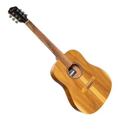 Martinez Left Handed Acoustic-Electric Middy Traveller Guitar (Jati-Teakwood) - GIG Guitars