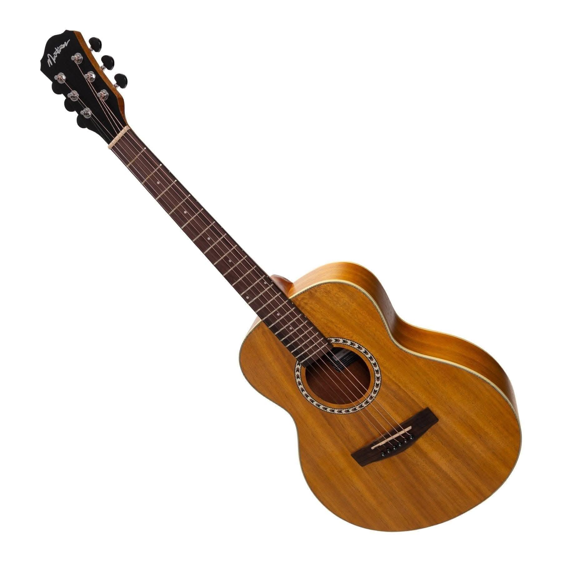 Martinez Left Handed Acoustic-Electric Short-Scale Guitar (Koa) - GIG Guitars