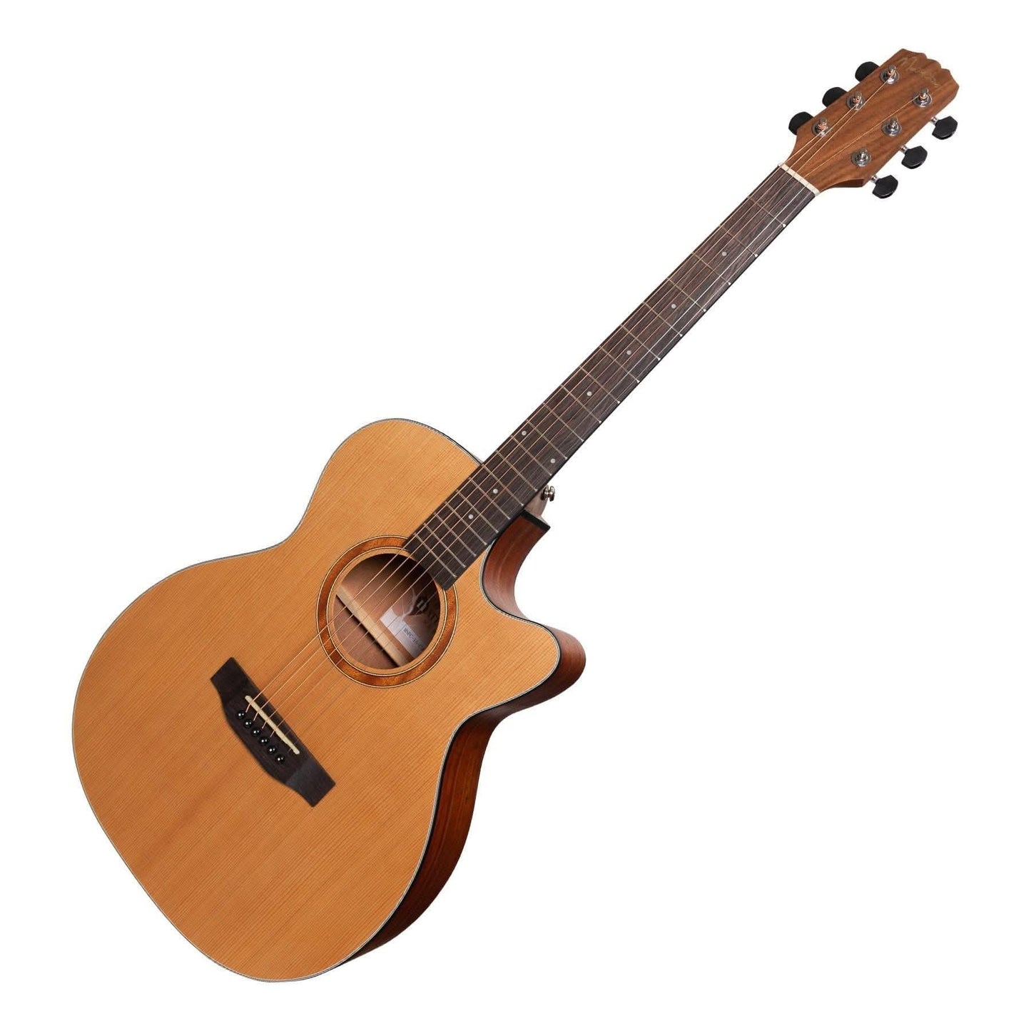 Martinez 'Natural Series' Cedar Top Acoustic-Electric Small Body Cutaway Guitar (Open Pore) - GIG Guitars