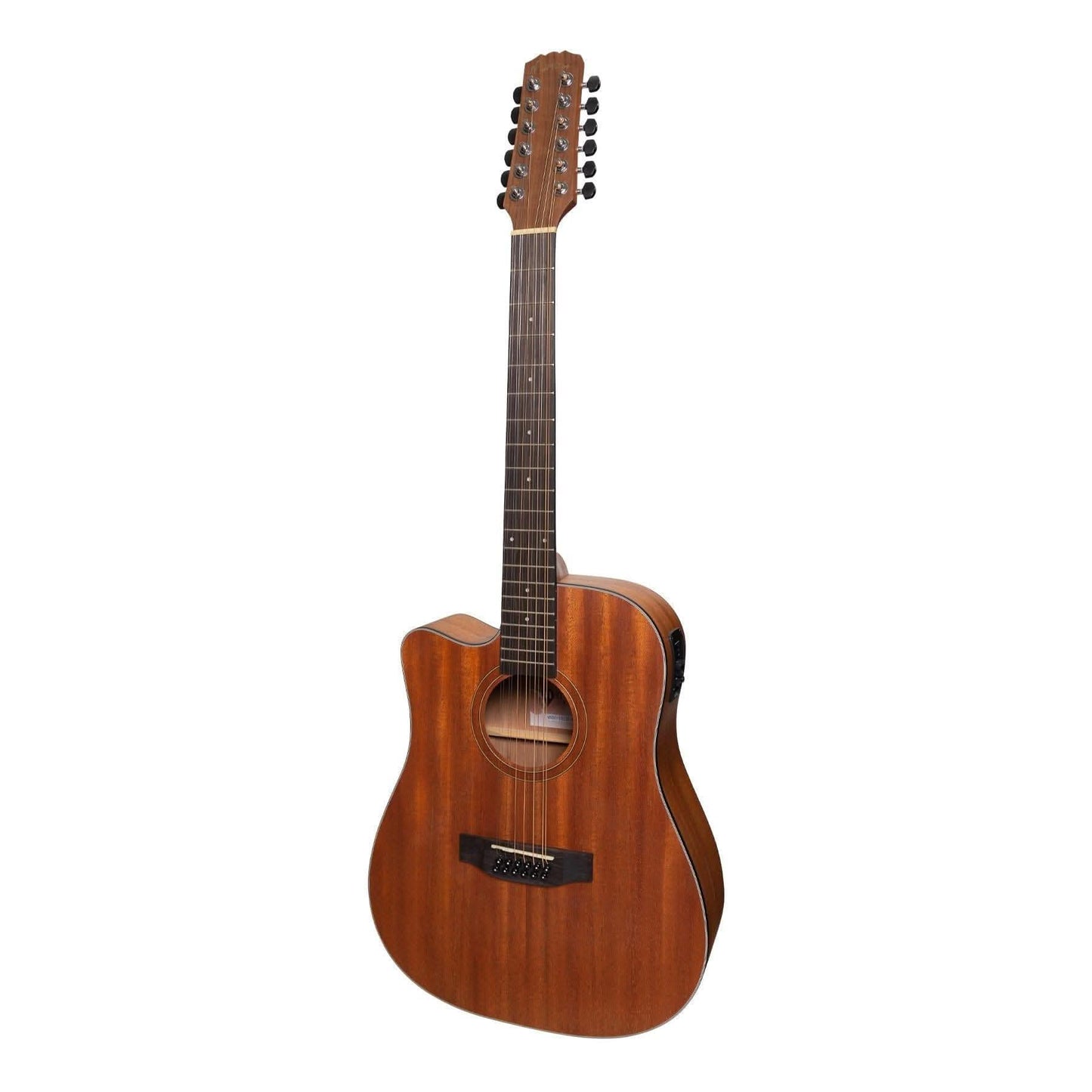 Martinez 'Natural Series' Left Handed Mahogany Top 12-String Acoustic-Electric Dreadnought Cutaway Guitar (Open Pore) - GIG Guitars