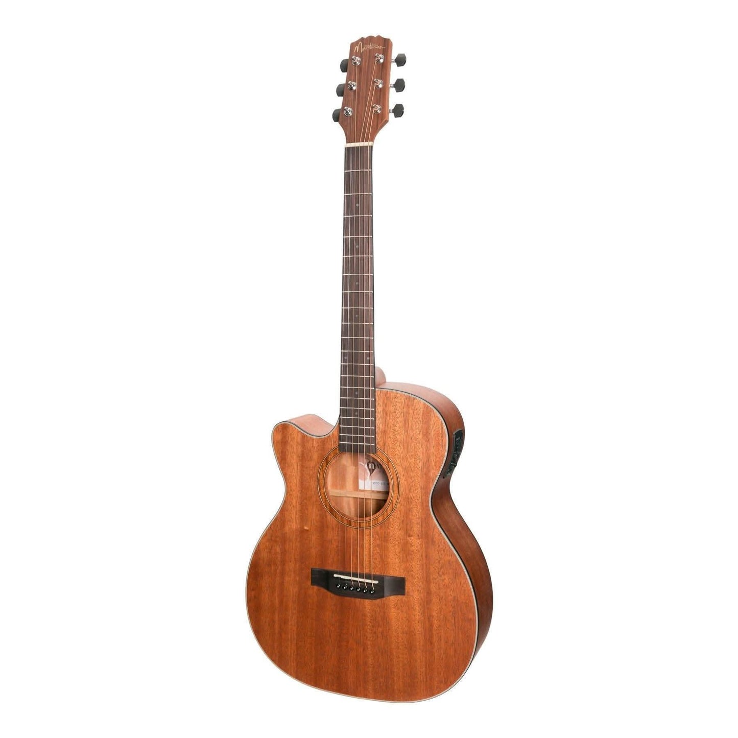 Martinez 'Natural Series' Left Handed Mahogany Top Acoustic-Electric Small Body Cutaway Guitar (Open Pore) - GIG Guitars