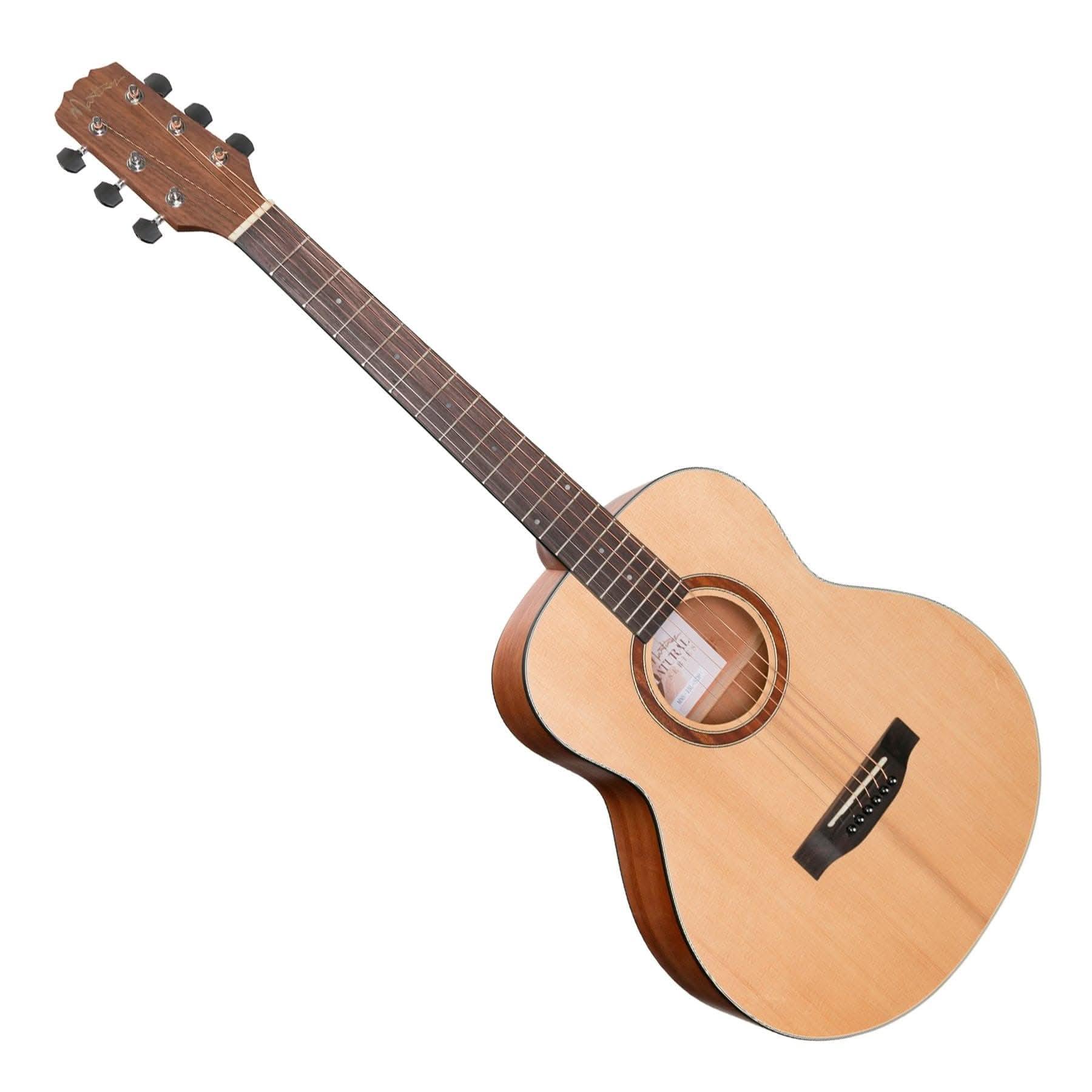 Martinez 'Natural Series' Left Handed Spruce Top Mini Short Scale Acoustic-Electric Guitar (Open Pore) - GIG Guitars