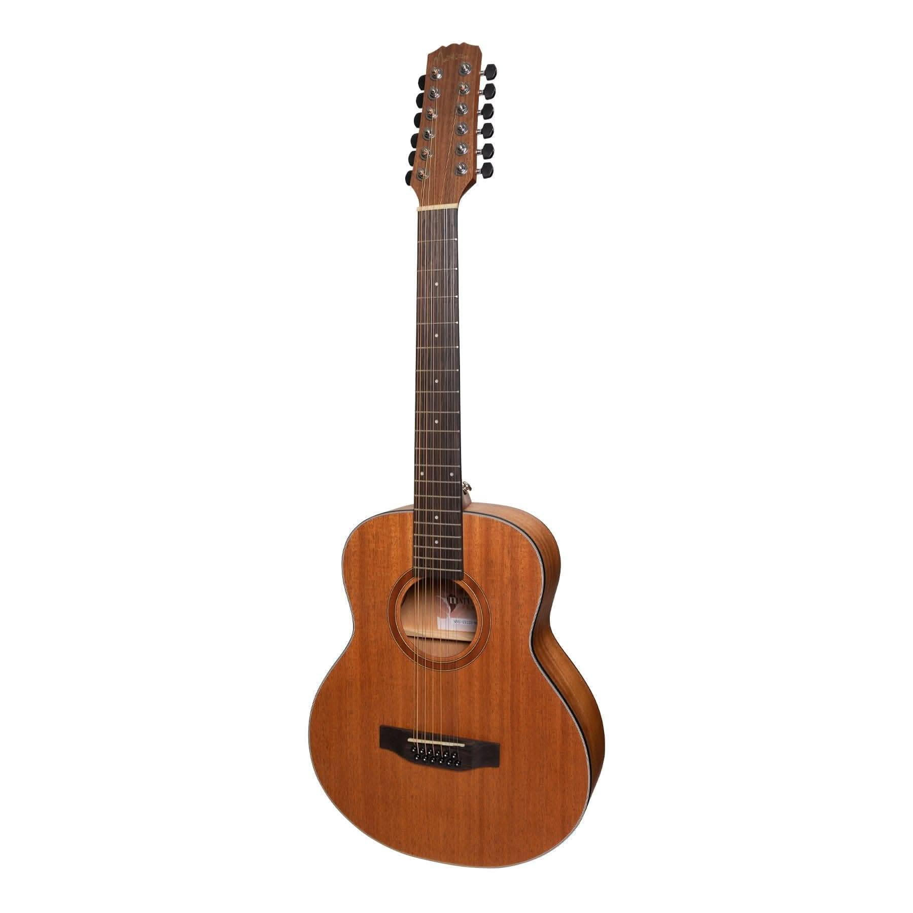 Martinez 'Natural Series' Solid Mahogany Top 12-String Acoustic-Electric Mini Short Scale Guitar (Open Pore) - GIG Guitars