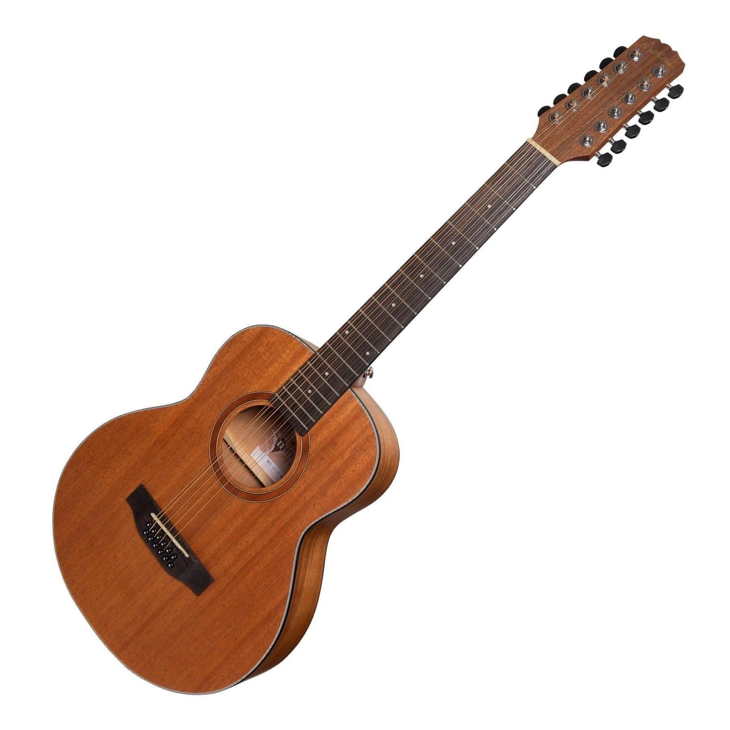 Martinez 'Natural Series' Solid Mahogany Top 12-String Acoustic-Electric Mini Short Scale Guitar (Open Pore) - GIG Guitars