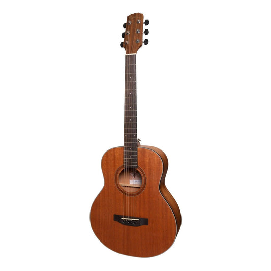 Martinez 'Natural Series' Solid Mahogany Top Acoustic-Electric Mini Short Scale Guitar (Open Pore) - GIG Guitars