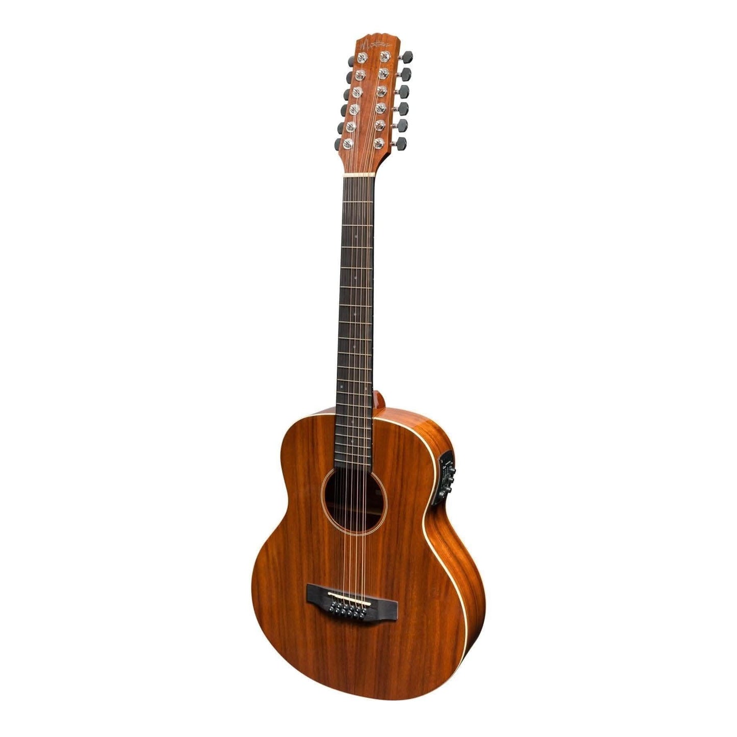 Martinez 'Southern Star Series' Koa Solid Top Left Handed 12-String Acoustic-Electric TS-Mini Guitar (Natural Gloss) - GIG Guitars