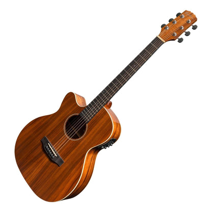 Martinez 'Southern Star Series' Left Handed Koa Solid Top Acoustic-Electric Small Body Cutaway Guitar (Natural Gloss) - GIG Guitars