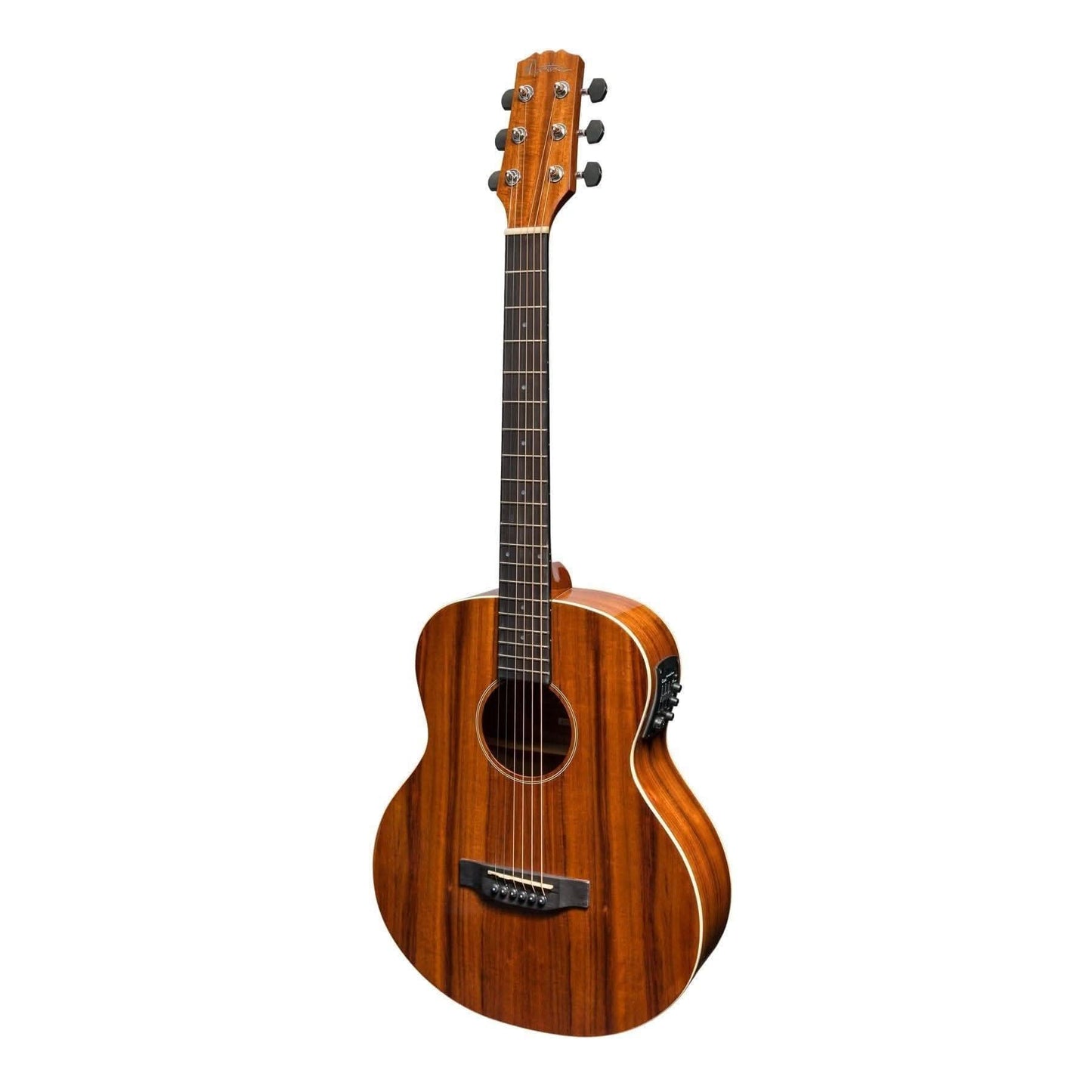 Martinez 'Southern Star Series' Left Handed Koa Solid Top Acoustic-Electric TS-Mini Guitar (Natural Gloss) - GIG Guitars