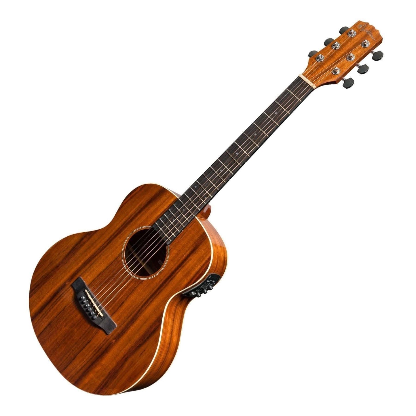 Martinez 'Southern Star Series' Left Handed Koa Solid Top Acoustic-Electric TS-Mini Guitar (Natural Gloss) - GIG Guitars