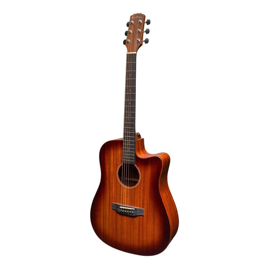 Martinez 'Southern Star Series' Mahogany Solid Top Acoustic-Electric Dreadnought Cutaway Guitar (Satin Sunburst) - GIG Guitars